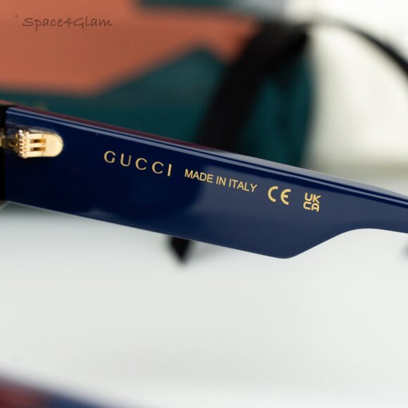 NEW Gucci GG1670SK 002 Havana Red Blue Grey Unisex Square Sunglasses GG 1670SK